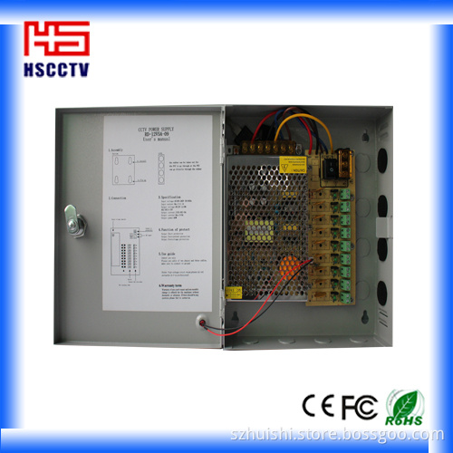 9CH 5A DC 12V CCTV Surveillance Camera Power Supply Box
